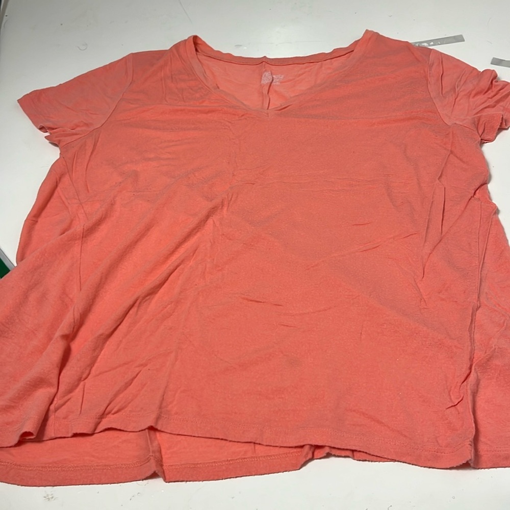 Gilligan & O Malley XL Pink Short Sleeve V Neck T Shirt